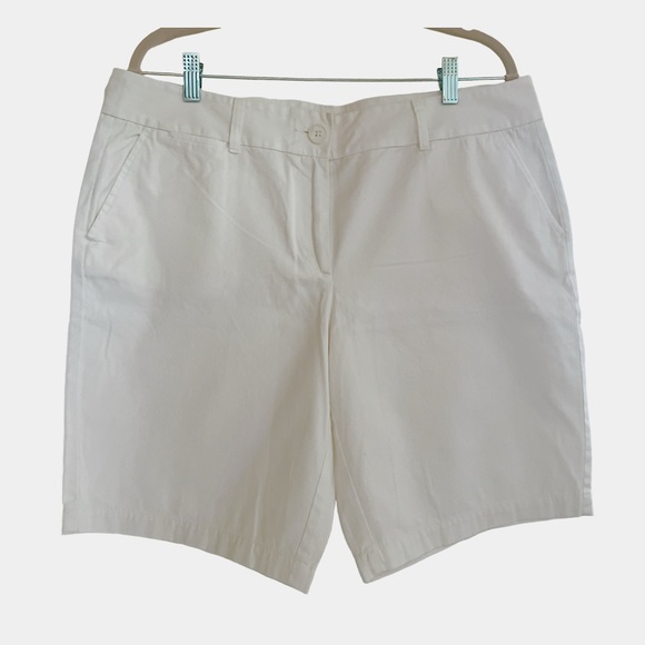 Ann Taylor Loft 12 white bermuda shorts 100% cotton - Picture 3 of 13